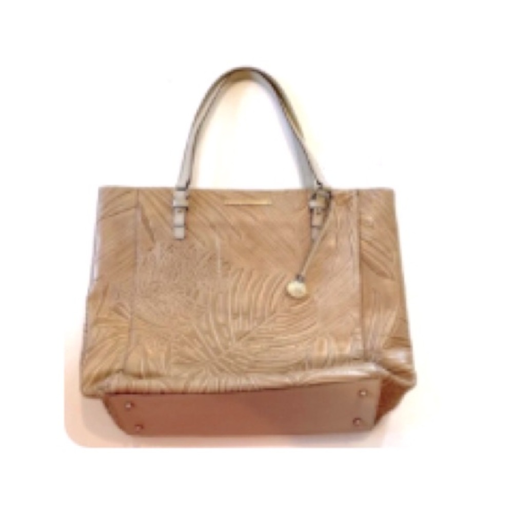 NWOT Brahmin Taupe Havana Palm Leaf Tote